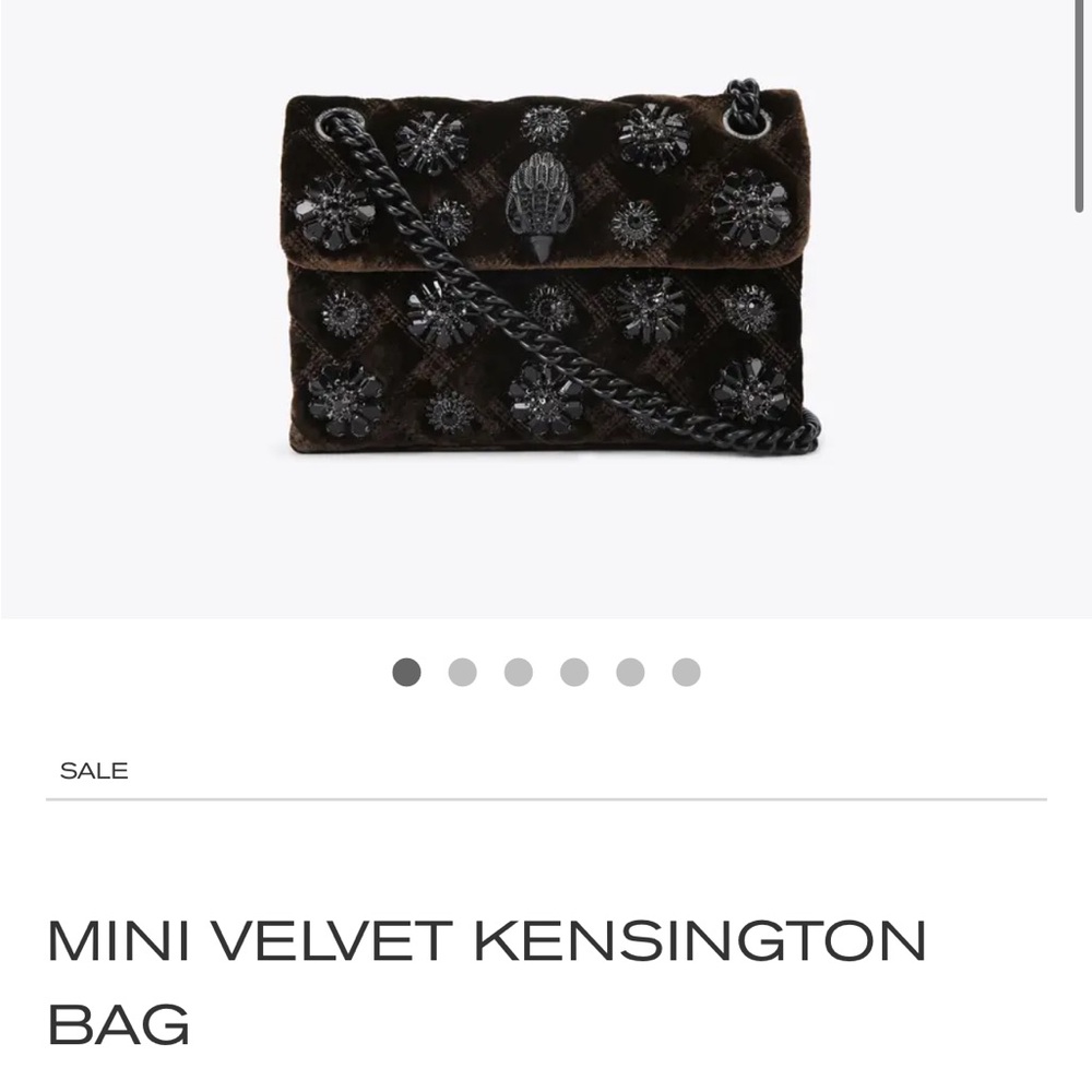 Mini Velvet Kensington Bag - Black